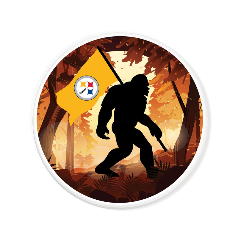 Load image into Gallery viewer, Fan Creations NFL Pittsburgh Steelers-  4 inch Ceramic Big Foot Flag Car Coaster
