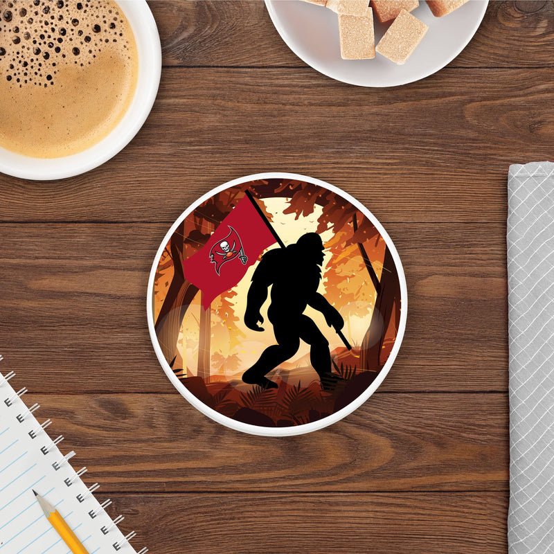 Load image into Gallery viewer, Fan Creations NFL Tampa Bay Buccaneers-  4 inch Ceramic Big Foot Flag Car Coaster
