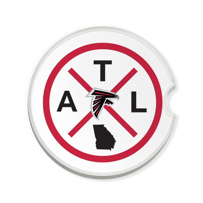 Load image into Gallery viewer, Fan Creations NFL Atlanta Falcons-Ceramic Car Coaster – Railroad Crossing Sign Design - 2 pack
