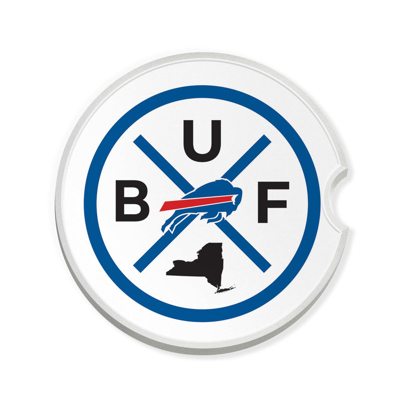 Load image into Gallery viewer, Fan Creations NFL Buffalo Bills-Ceramic Car Coaster – Railroad Crossing Sign Design - 2 pack
