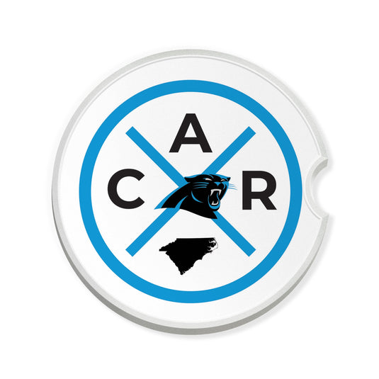Fan Creations NFL Carolina Panthers-Ceramic Car Coaster – Railroad Crossing Sign Design - 2 pack