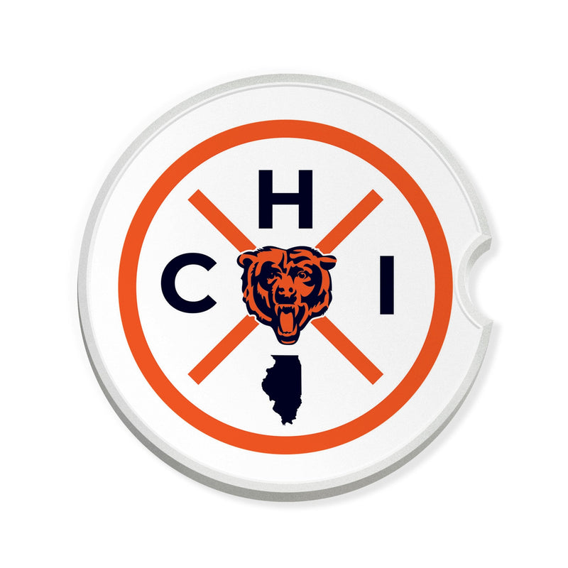 Load image into Gallery viewer, Fan Creations NFL Chicago Bears-Ceramic Car Coaster – Railroad Crossing Sign Design - 2 pack
