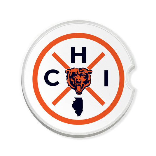 Fan Creations NFL Chicago Bears-Ceramic Car Coaster – Railroad Crossing Sign Design - 2 pack