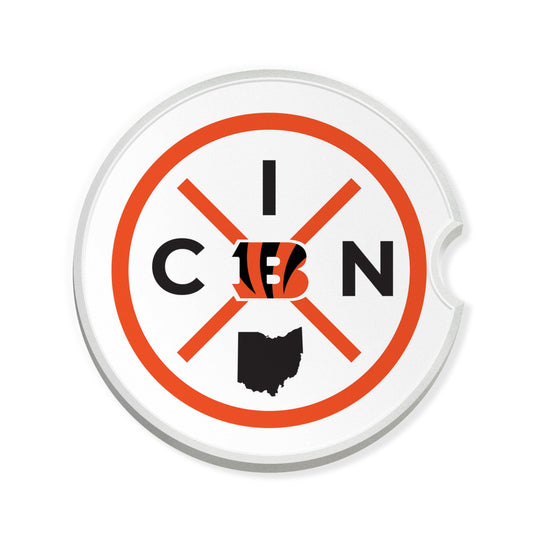 Fan Creations NFL Cincinnati Bengals-Ceramic Car Coaster – Railroad Crossing Sign Design - 2 pack