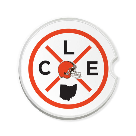 Fan Creations NFL Cleveland Browns-Ceramic Car Coaster – Railroad Crossing Sign Design - 2 pack
