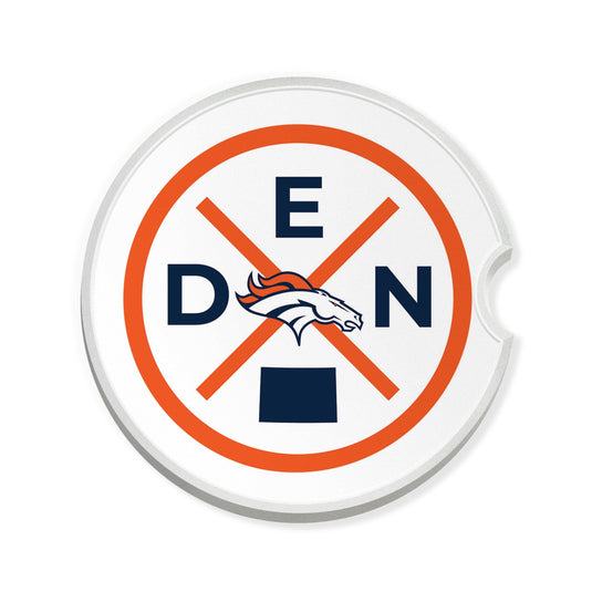Fan Creations NFL Denver Broncos-Ceramic Car Coaster – Railroad Crossing Sign Design - 2 pack