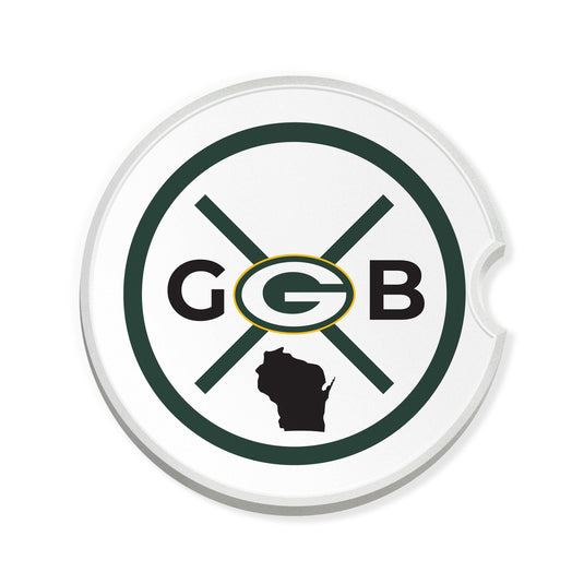 Fan Creations NFL Green Bay Packers-Ceramic Car Coaster – Railroad Crossing Sign Design - 2 pack