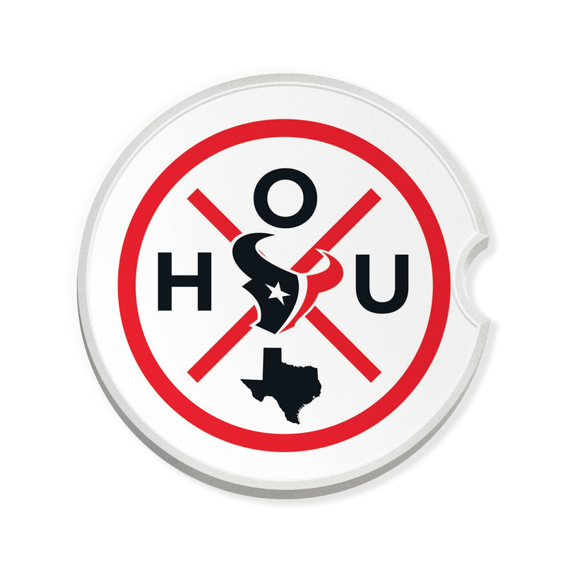 Load image into Gallery viewer, Fan Creations NFL Houston Texans-Ceramic Car Coaster – Railroad Crossing Sign Design - 2 pack
