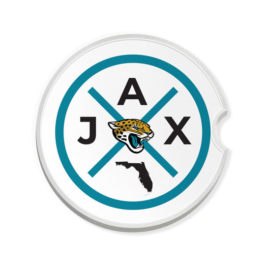 Fan Creations NFL Jacksonville Jaguars-Ceramic Car Coaster – Railroad Crossing Sign Design - 2 pack