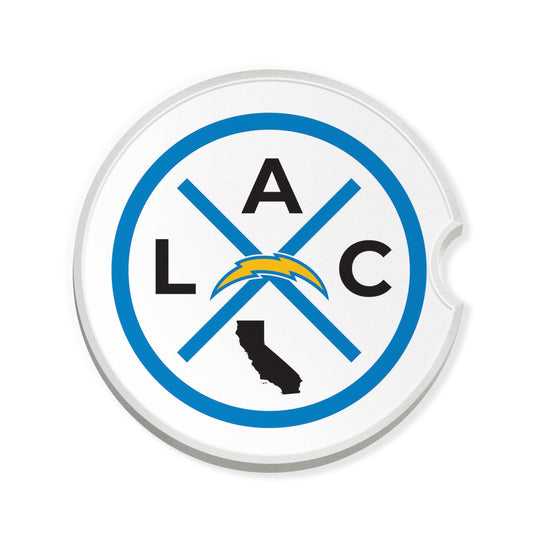 Fan Creations NFL Los Angeles Chargers-Ceramic Car Coaster – Railroad Crossing Sign Design - 2 pack