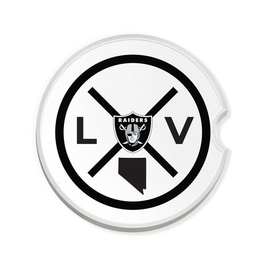 Fan Creations NFL Las Vegas Raiders-Ceramic Car Coaster – Railroad Crossing Sign Design - 2 pack