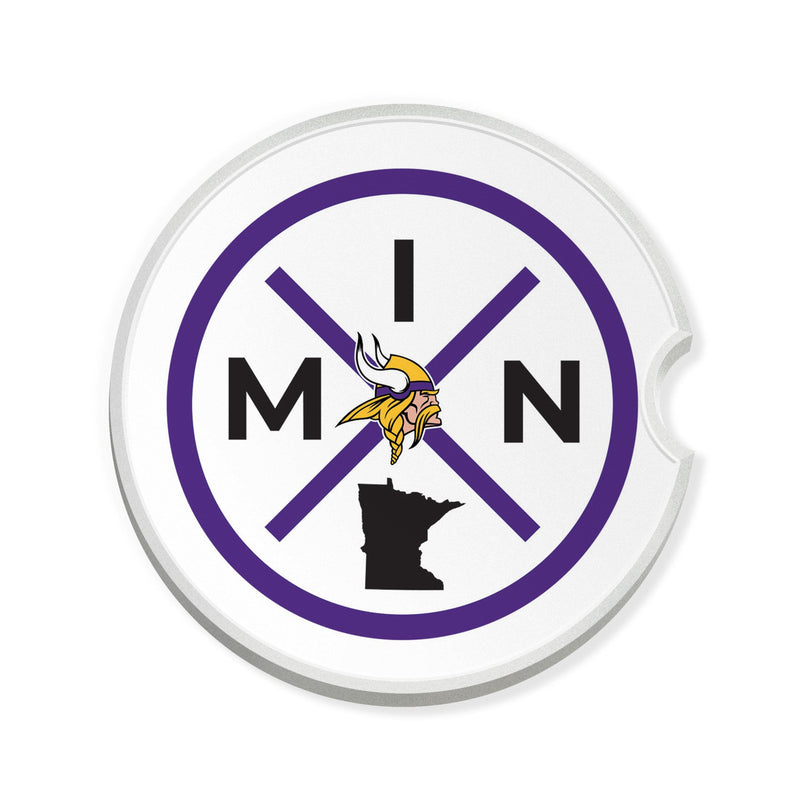 Load image into Gallery viewer, Fan Creations NFL Minnesota Vikings-Ceramic Car Coaster – Railroad Crossing Sign Design - 2 pack
