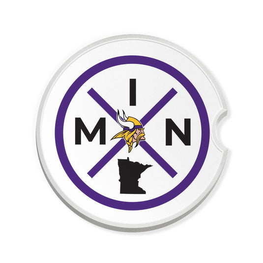 Fan Creations NFL Minnesota Vikings-Ceramic Car Coaster – Railroad Crossing Sign Design - 2 pack