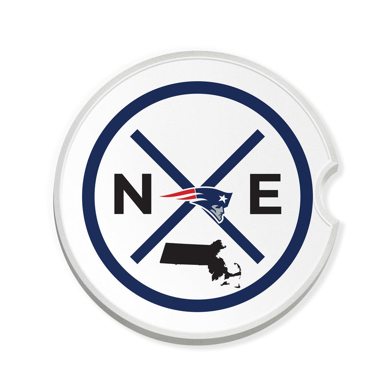 Load image into Gallery viewer, Fan Creations NFL New England Patriots-Ceramic Car Coaster – Railroad Crossing Sign Design - 2 pack
