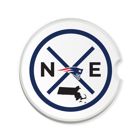 Fan Creations NFL New England Patriots-Ceramic Car Coaster – Railroad Crossing Sign Design - 2 pack
