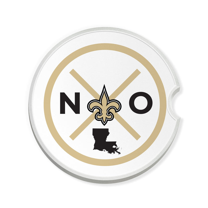 Load image into Gallery viewer, Fan Creations NFL New Orleans Saints-Ceramic Car Coaster – Railroad Crossing Sign Design - 2 pack
