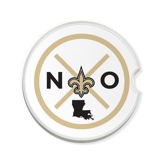 Fan Creations NFL New Orleans Saints-Ceramic Car Coaster – Railroad Crossing Sign Design - 2 pack
