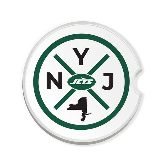 Fan Creations NFL New York Jets-Ceramic Car Coaster – Railroad Crossing Sign Design - 2 pack