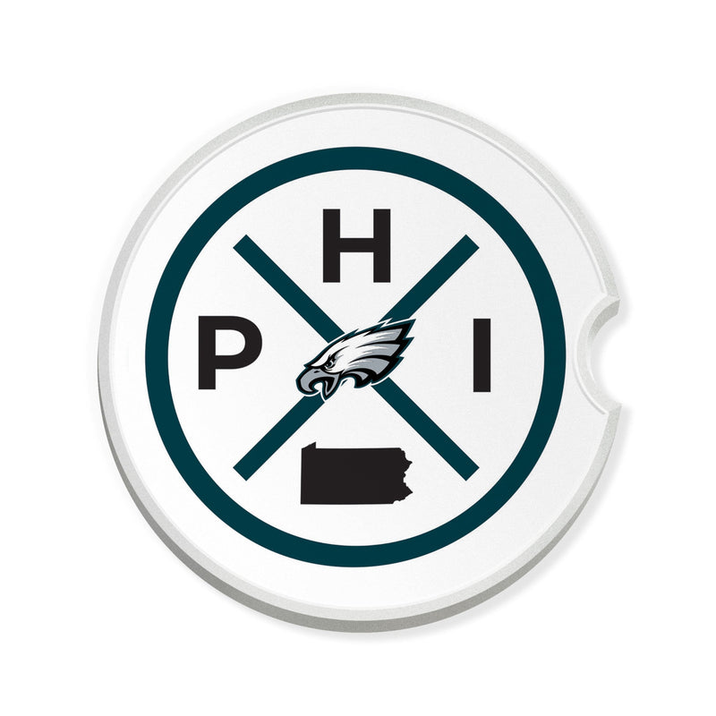 Load image into Gallery viewer, Fan Creations NFL Philadelphia Eagles-Ceramic Car Coaster – Railroad Crossing Sign Design - 2 pack
