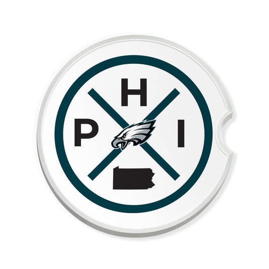 Fan Creations NFL Philadelphia Eagles-Ceramic Car Coaster – Railroad Crossing Sign Design - 2 pack