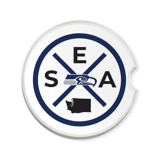 Fan Creations NFL Seattle Seahawks-Ceramic Car Coaster – Railroad Crossing Sign Design - 2 pack