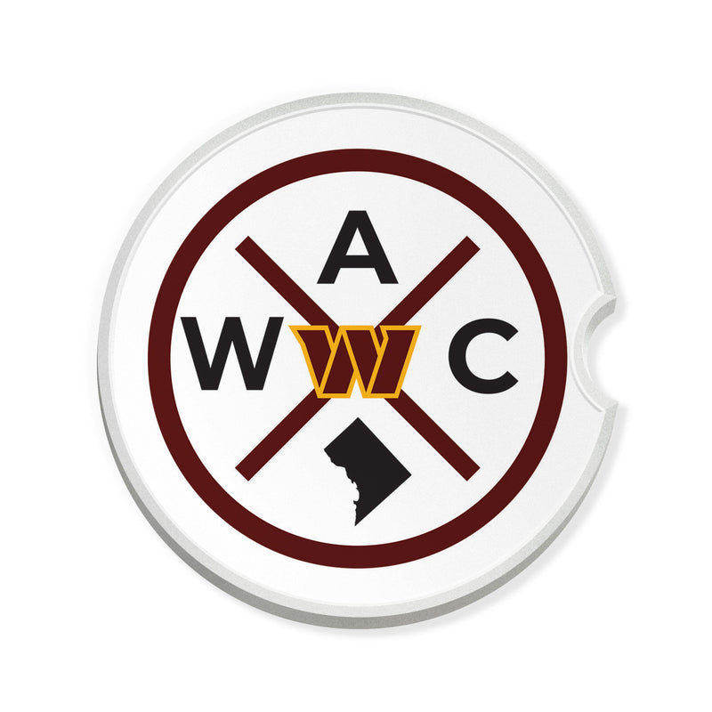 Load image into Gallery viewer, Fan Creations NFL Washington Commanders-Ceramic Car Coaster – Railroad Crossing Sign Design - 2 pack
