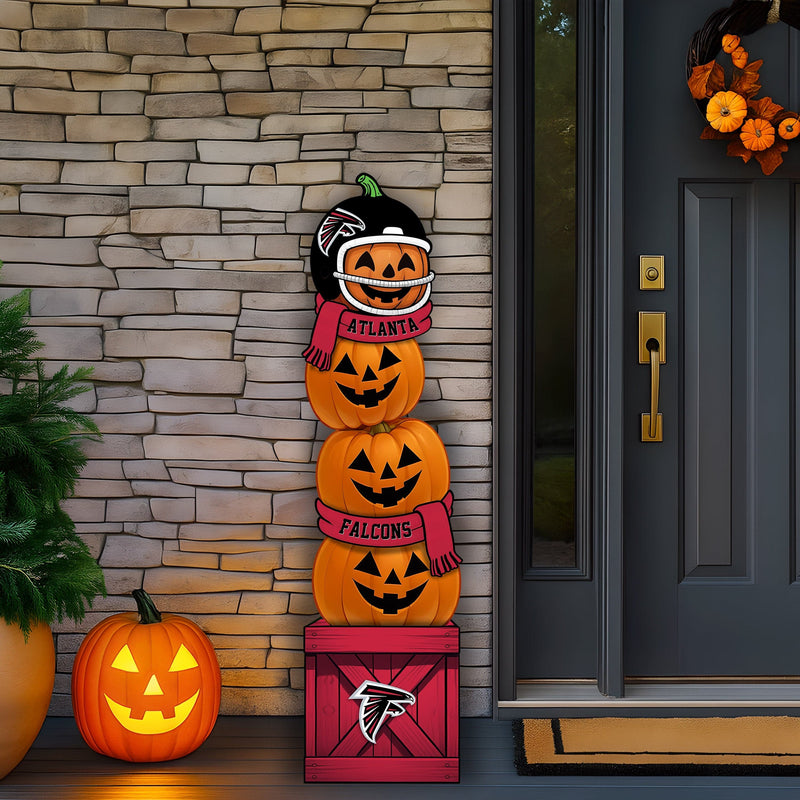 Load image into Gallery viewer, Fan Creations 46 inch NFL Atlanta Falcons Stacked Pumpkin Leaner - Scarf
