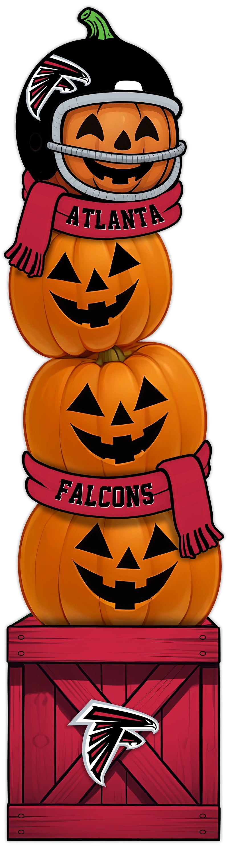 Load image into Gallery viewer, Fan Creations 46 inch NFL Atlanta Falcons Stacked Pumpkin Leaner - Scarf
