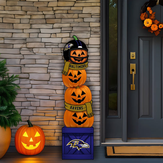 Fan Creations 46 inch NFL Baltimore Ravens Stacked Pumpkin Leaner - Scarf
