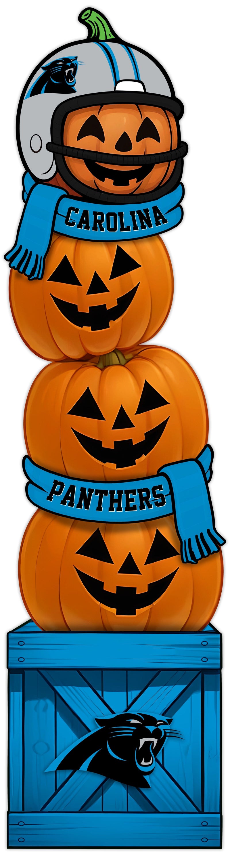 Load image into Gallery viewer, Fan Creations 46 inch NFL Carolina Panthers Stacked Pumpkin Leaner - Scarf
