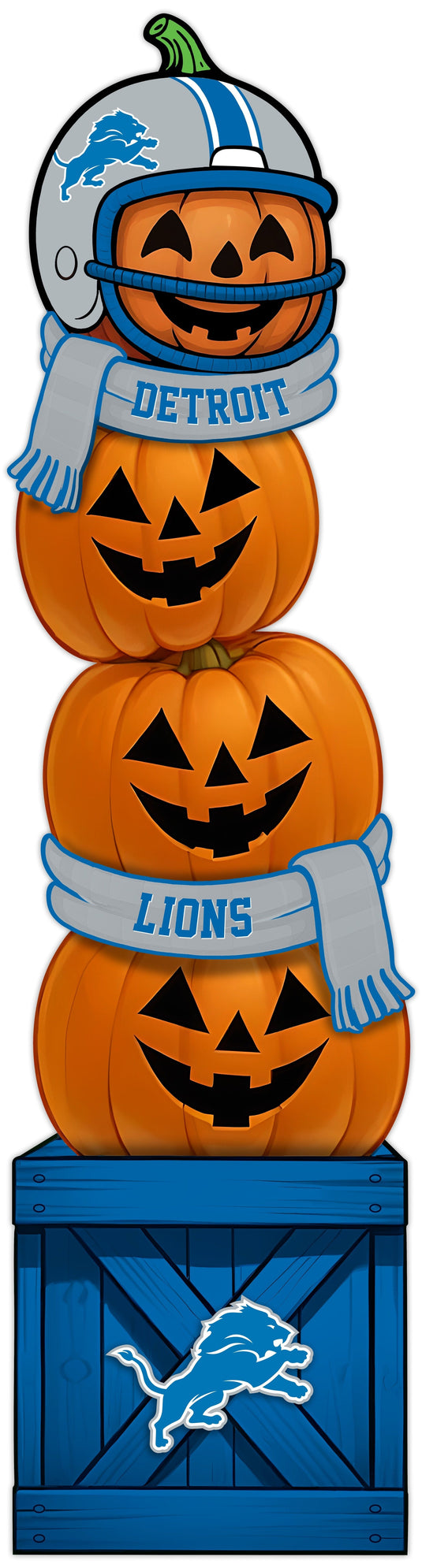 Fan Creations 46 inch NFL Detroit Lions Stacked Pumpkin Leaner - Scarf
