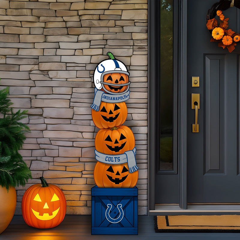 Load image into Gallery viewer, Fan Creations 46 inch NFL Indianapolis Colts Stacked Pumpkin Leaner - Scarf
