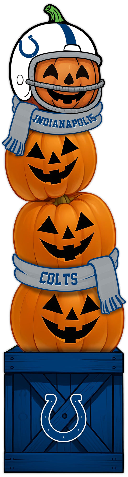 Fan Creations 46 inch NFL Indianapolis Colts Stacked Pumpkin Leaner - Scarf