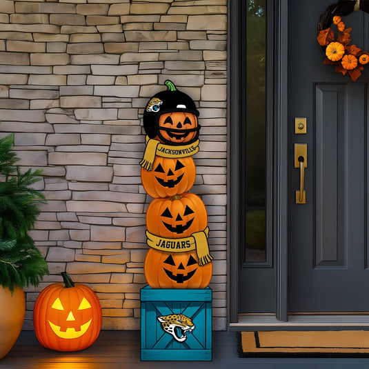 Fan Creations 46 inch NFL Jacksonville Jaguars Stacked Pumpkin Leaner - Scarf