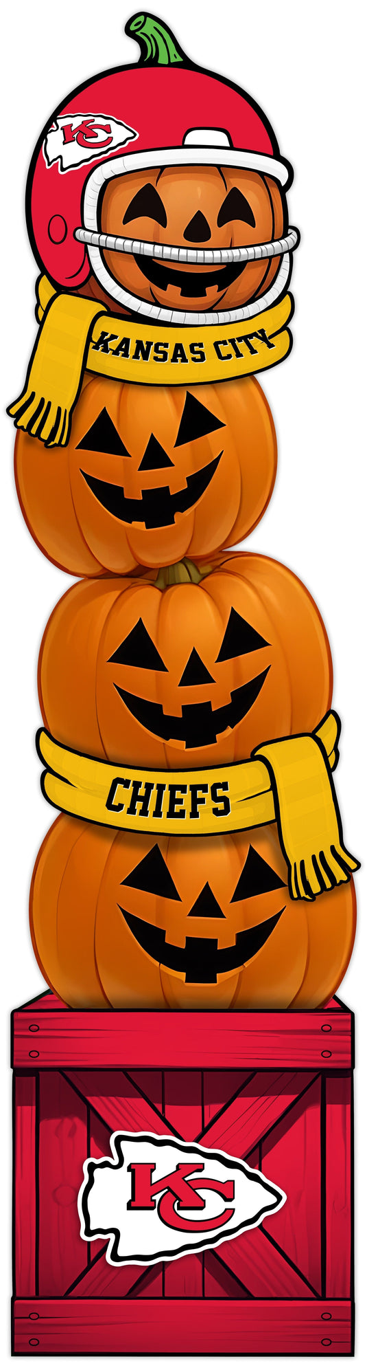 Fan Creations 46 inch NFL Kansas City Chiefs Stacked Pumpkin Leaner - Scarf