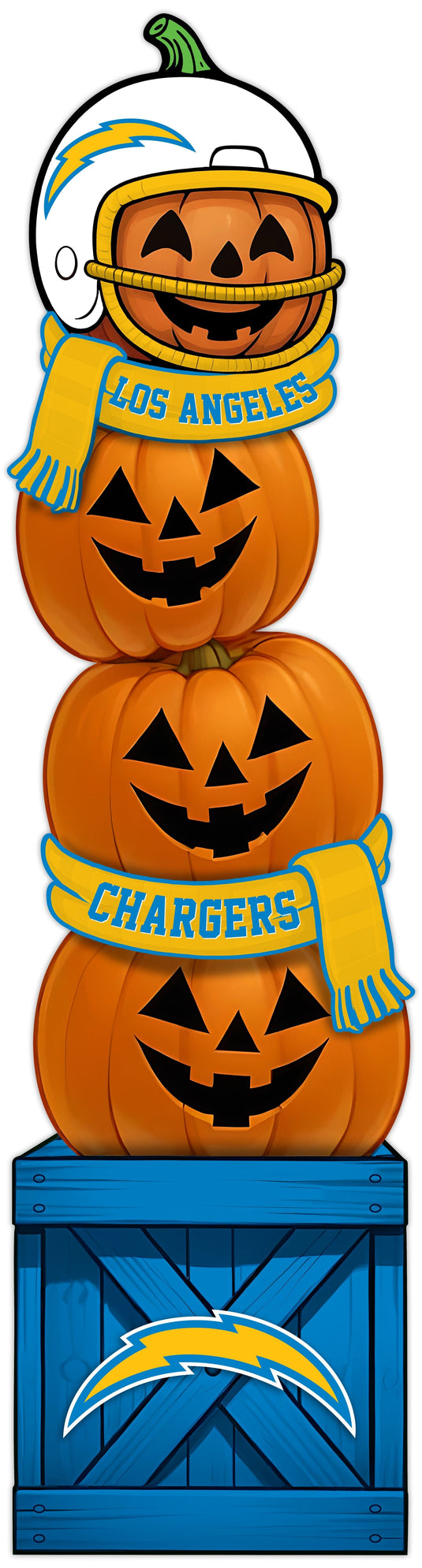 Fan Creations 46 inch NFL Los Angeles Chargers Stacked Pumpkin Leaner - Scarf