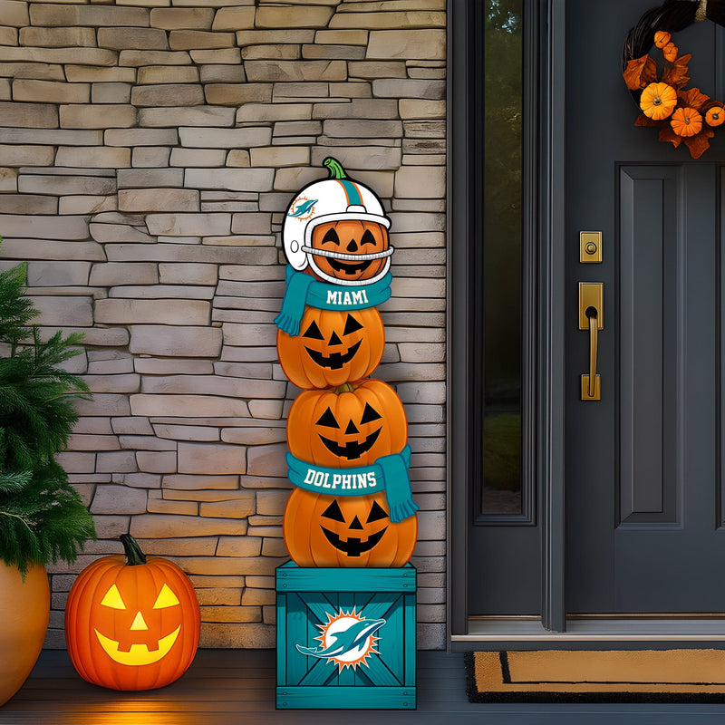 Load image into Gallery viewer, Fan Creations 46 inch NFL Miami Dolphins Stacked Pumpkin Leaner - Scarf
