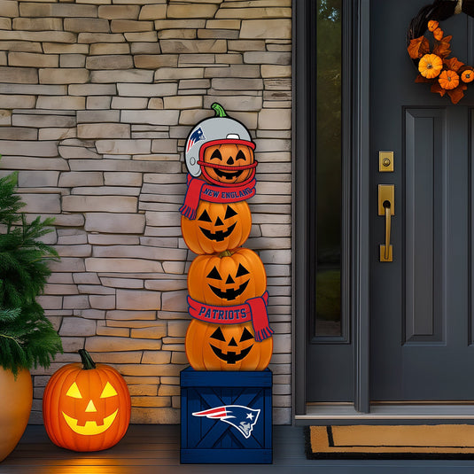 Fan Creations 46 inch NFL New England Patriots Stacked Pumpkin Leaner - Scarf