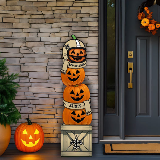 Fan Creations 46 inch NFL New Orleans Saints Stacked Pumpkin Leaner - Scarf