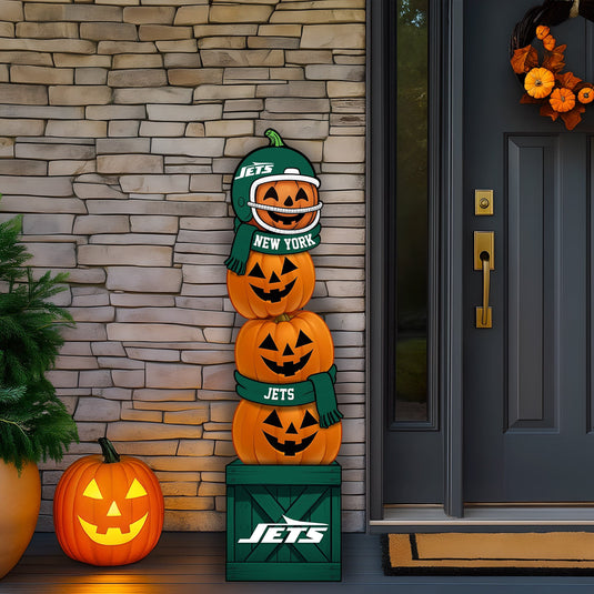 Fan Creations 46 inch NFL New York Jets Stacked Pumpkin Leaner - Scarf