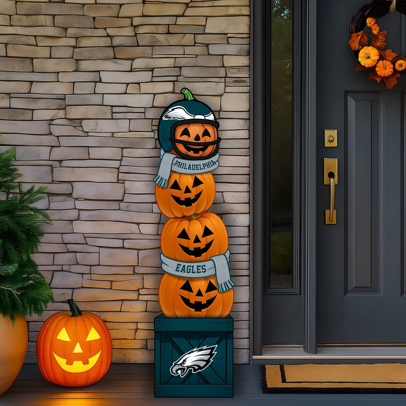Load image into Gallery viewer, Fan Creations 46 inch NFL Philadelphia Eagles Stacked Pumpkin Leaner - Scarf
