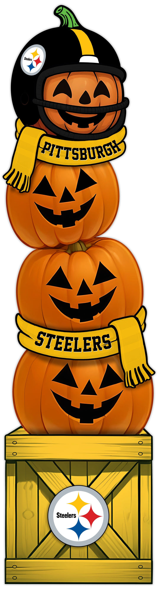 Fan Creations 46 inch NFL Pittsburgh Steelers Stacked Pumpkin Leaner - Scarf