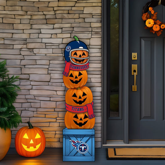 Fan Creations 46 inch NFL Tennessee Titans Stacked Pumpkin Leaner - Scarf