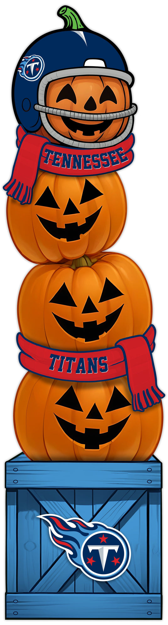 Fan Creations 46 inch NFL Tennessee Titans Stacked Pumpkin Leaner - Scarf