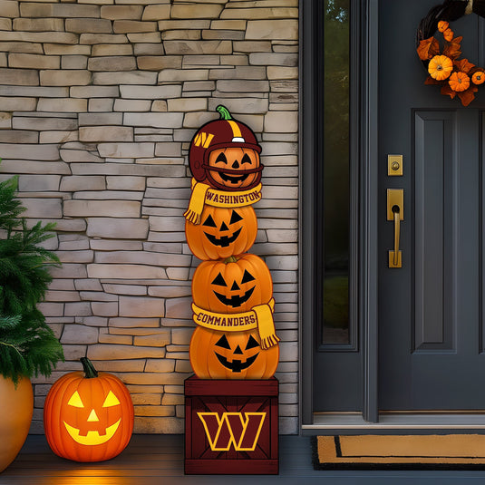 Fan Creations 46 inch NFL Washington Commanders Stacked Pumpkin Leaner - Scarf