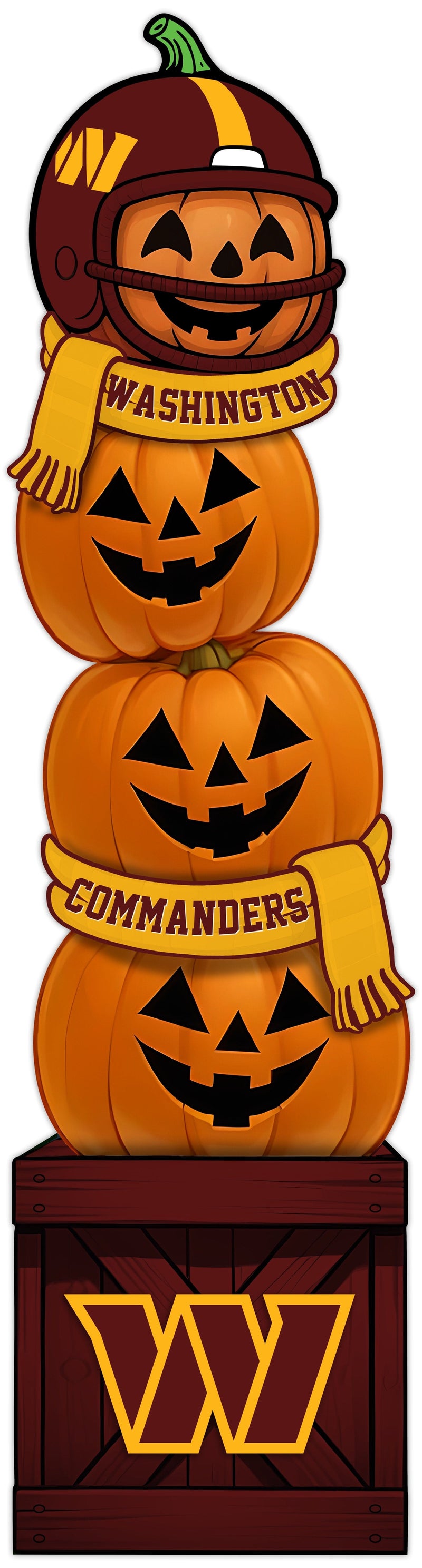 Load image into Gallery viewer, Fan Creations 46 inch NFL Washington Commanders Stacked Pumpkin Leaner - Scarf
