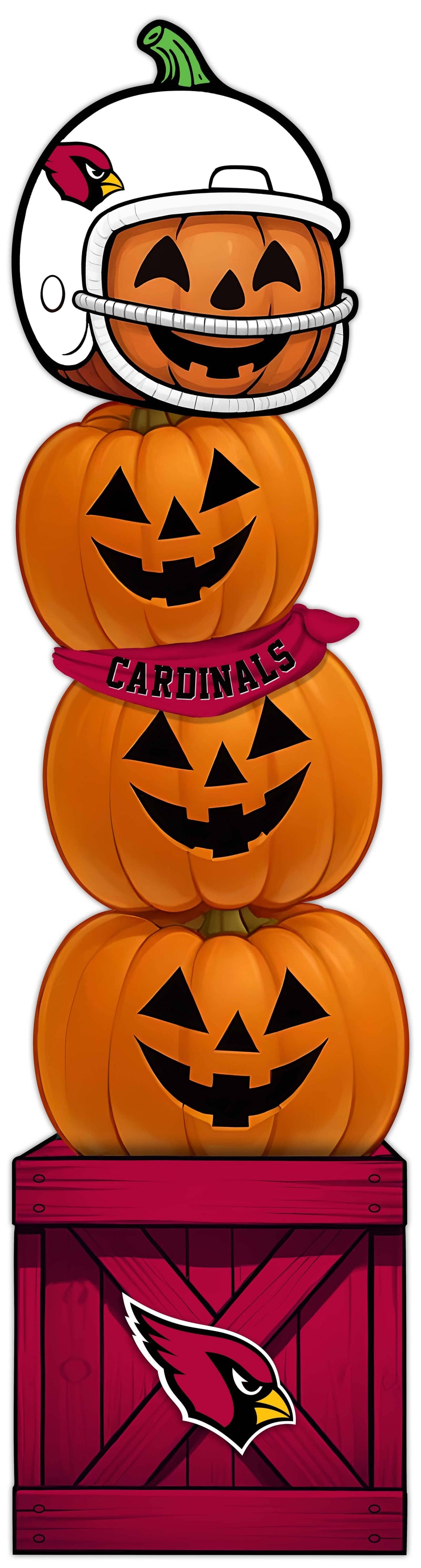 Load image into Gallery viewer, Fan Creations 46 inch NFL Arizona Cardinals Stacked Pumpkin Bandana - Scarf
