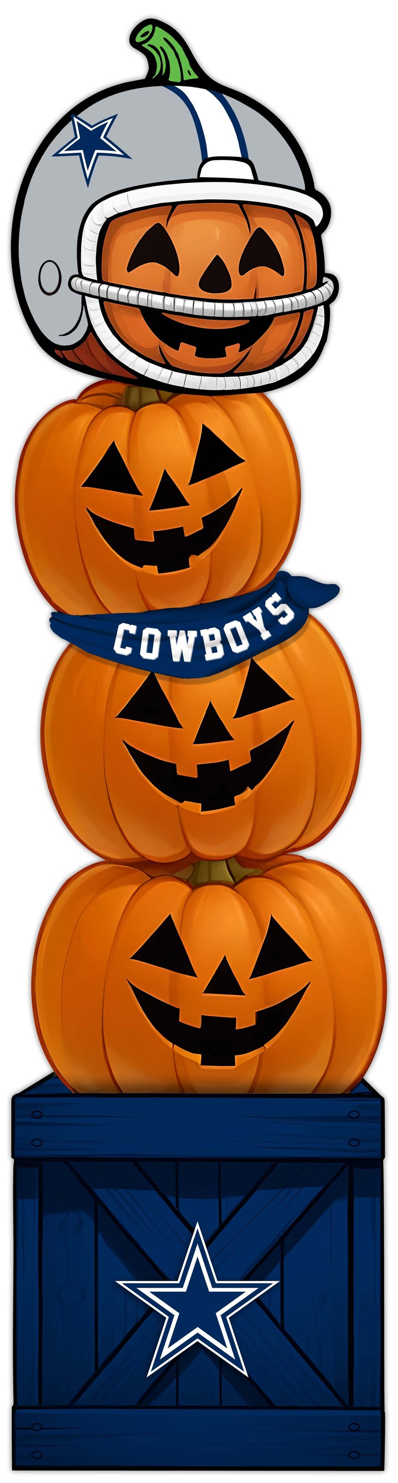 Load image into Gallery viewer, Fan Creations 46 inch NFL Dallas Cowboys Stacked Pumpkin Bandana - Scarf
