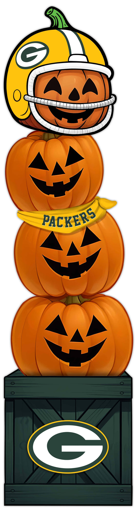 Fan Creations 46 inch NFL Green Bay Packers Stacked Pumpkin Bandana - Scarf