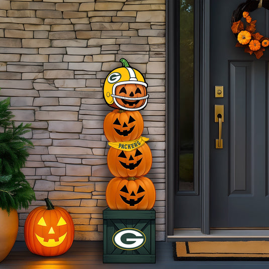 Fan Creations 46 inch NFL Green Bay Packers Stacked Pumpkin Bandana - Scarf